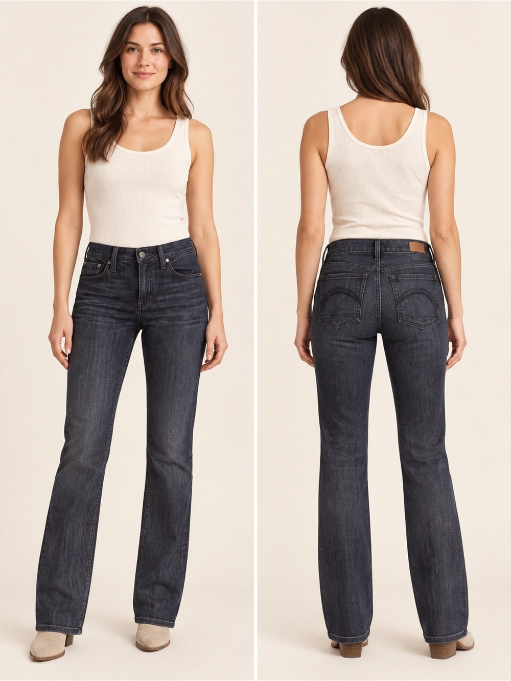 Classic High-Rise Straight Jeans in Dark Wash Refuge brand